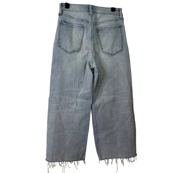 OAT New York Women's Light Wash High-Rise Wide-Leg Raw Hemline Stretch Size 28 - Picture 3 of 11